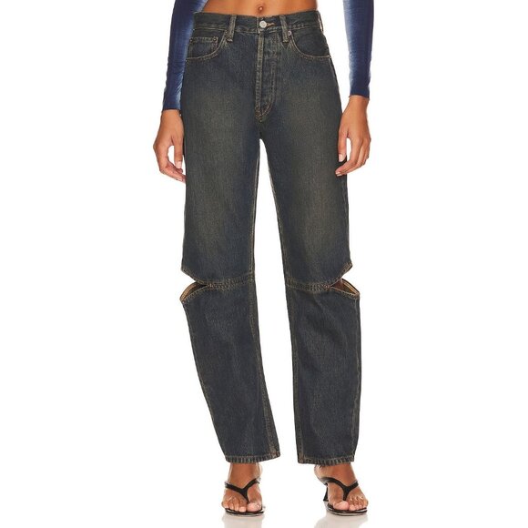 Women's Straight Leg Jeans - Black - Picture 2 of 5